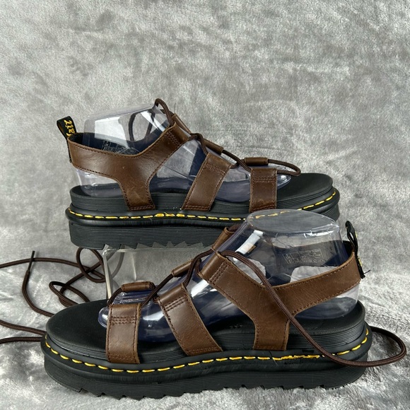 Dr. Martens Nartilla Brown Lace-Up Sandals Gladiator Platform Size 9 Women's - Picture 2 of 14